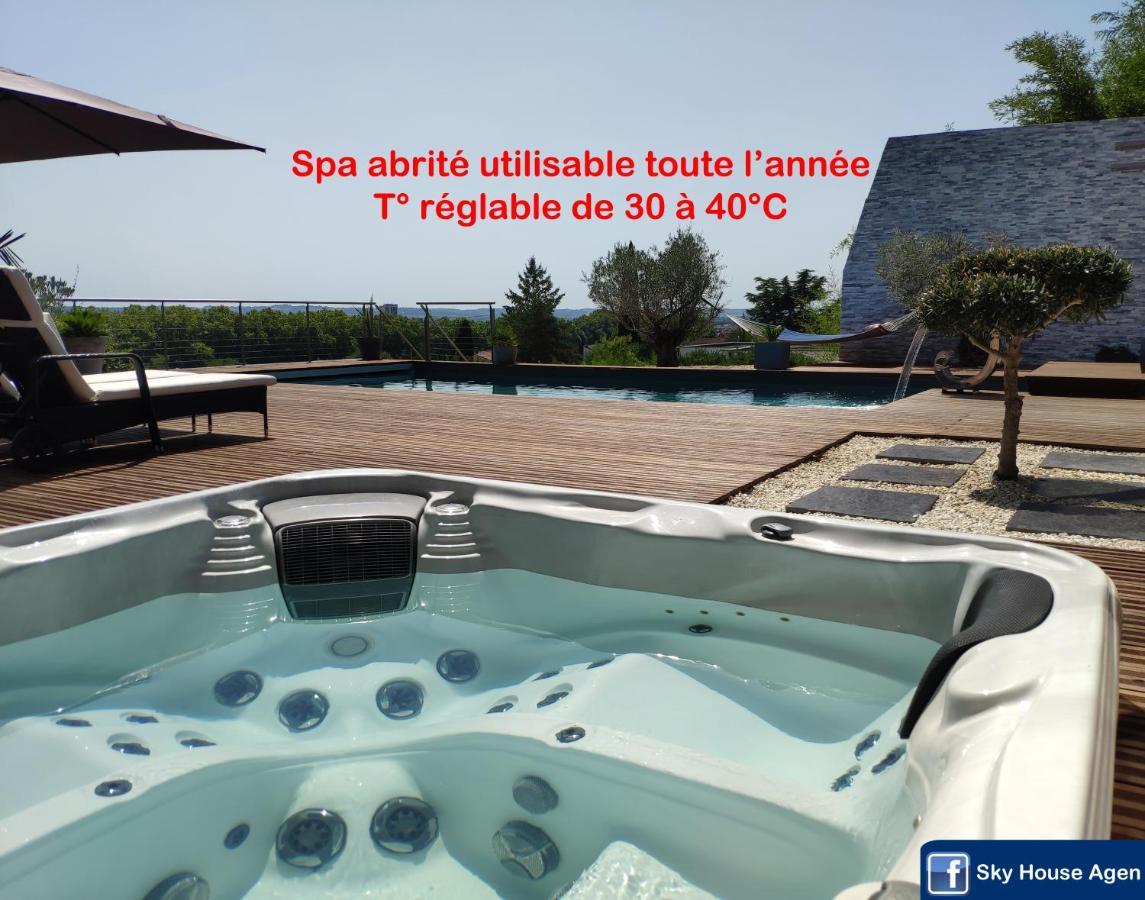 Piscine Chauffee Et Spa Jacuzzi Privatif Terrasse Sans Vis A Vis ,,,Sky House Agen,,, Agen
