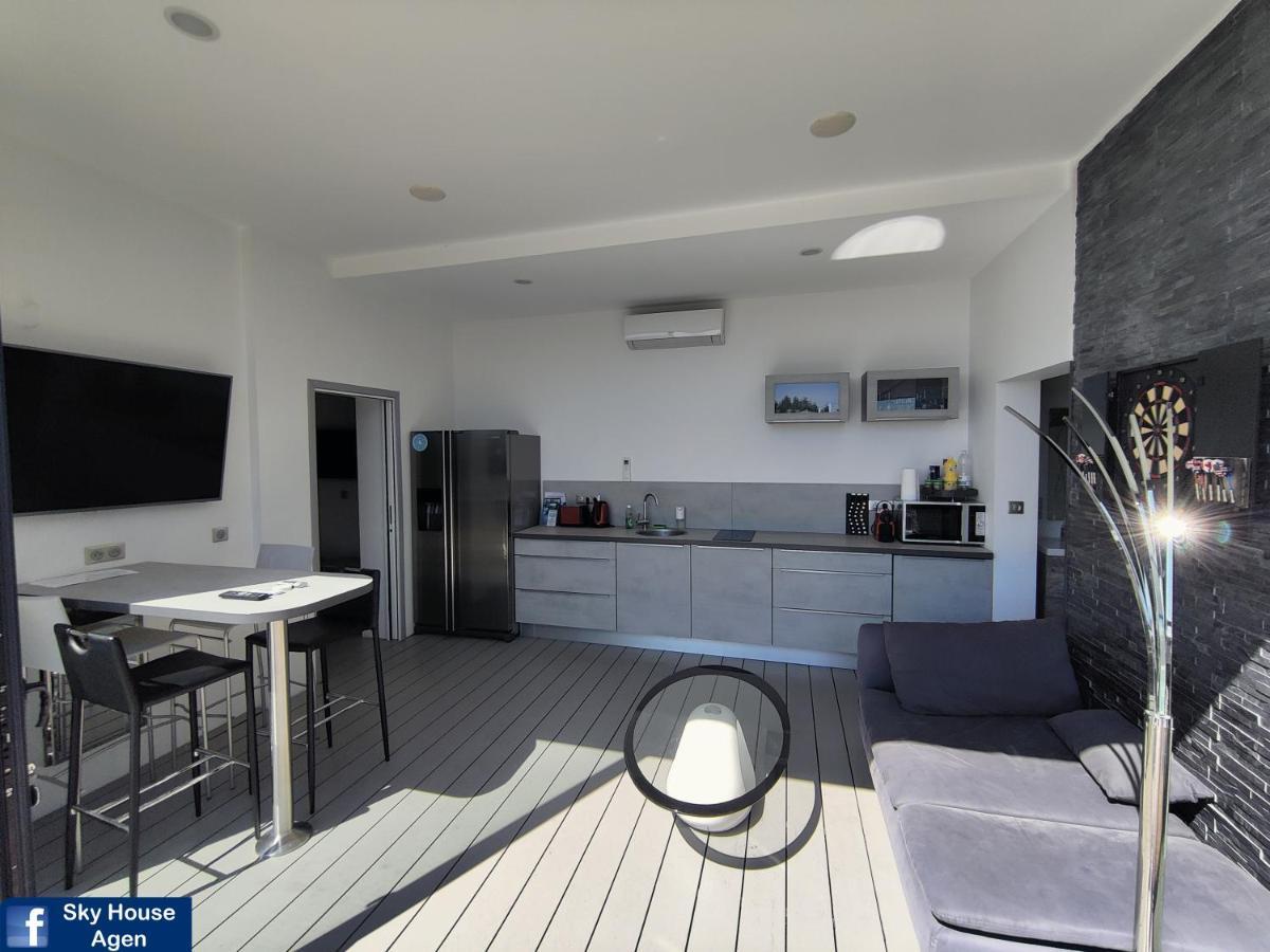 Piscine Chauffee Et Jacuzzi Privatif Terrasse Sans Vis A Vis ,,,sky House Agen,,, *